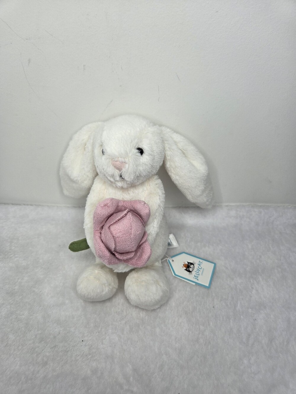 NWT Jellycat Small Bashful Bunny With Peony
